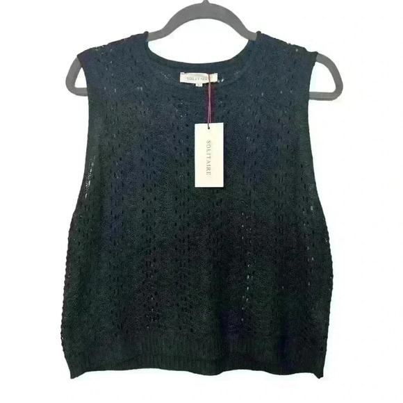 NWT Solitaire Sleeveless Crochet Top and Maxi Skirt Set, Size L - Black - Picture 3 of 6